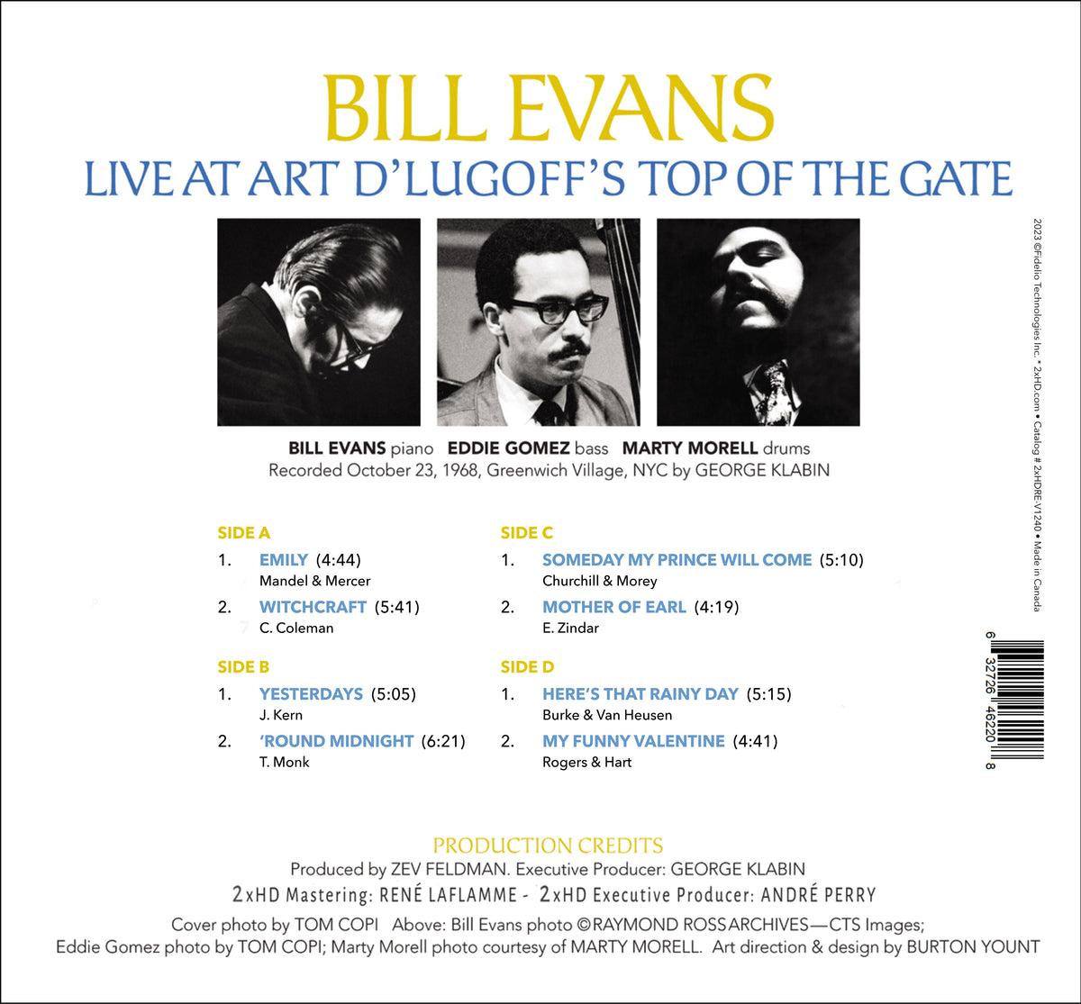 Bill Evans Live at Top Of The Gate - Vol. 1 [Deluxe 200g Double Vinyl]