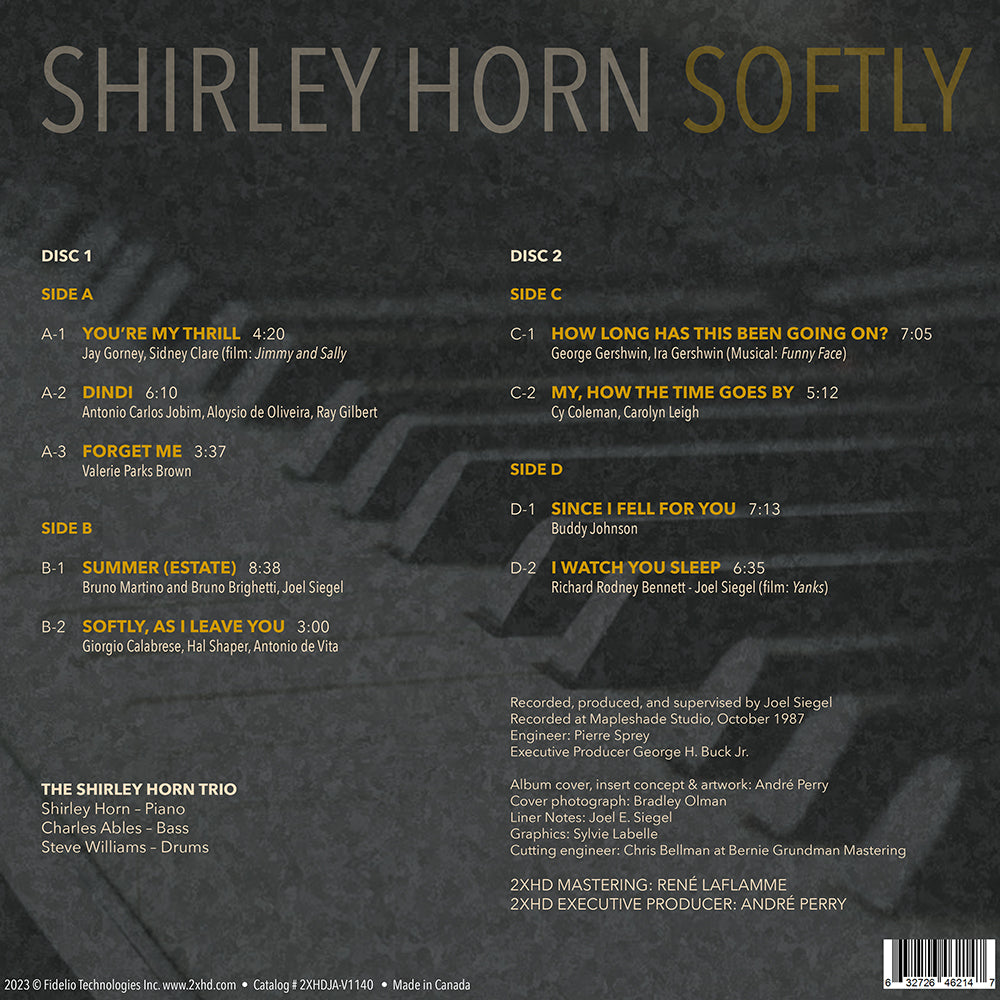 Shirley Horn - Softly (200g 45 rpm Double Disc Vinyl)
