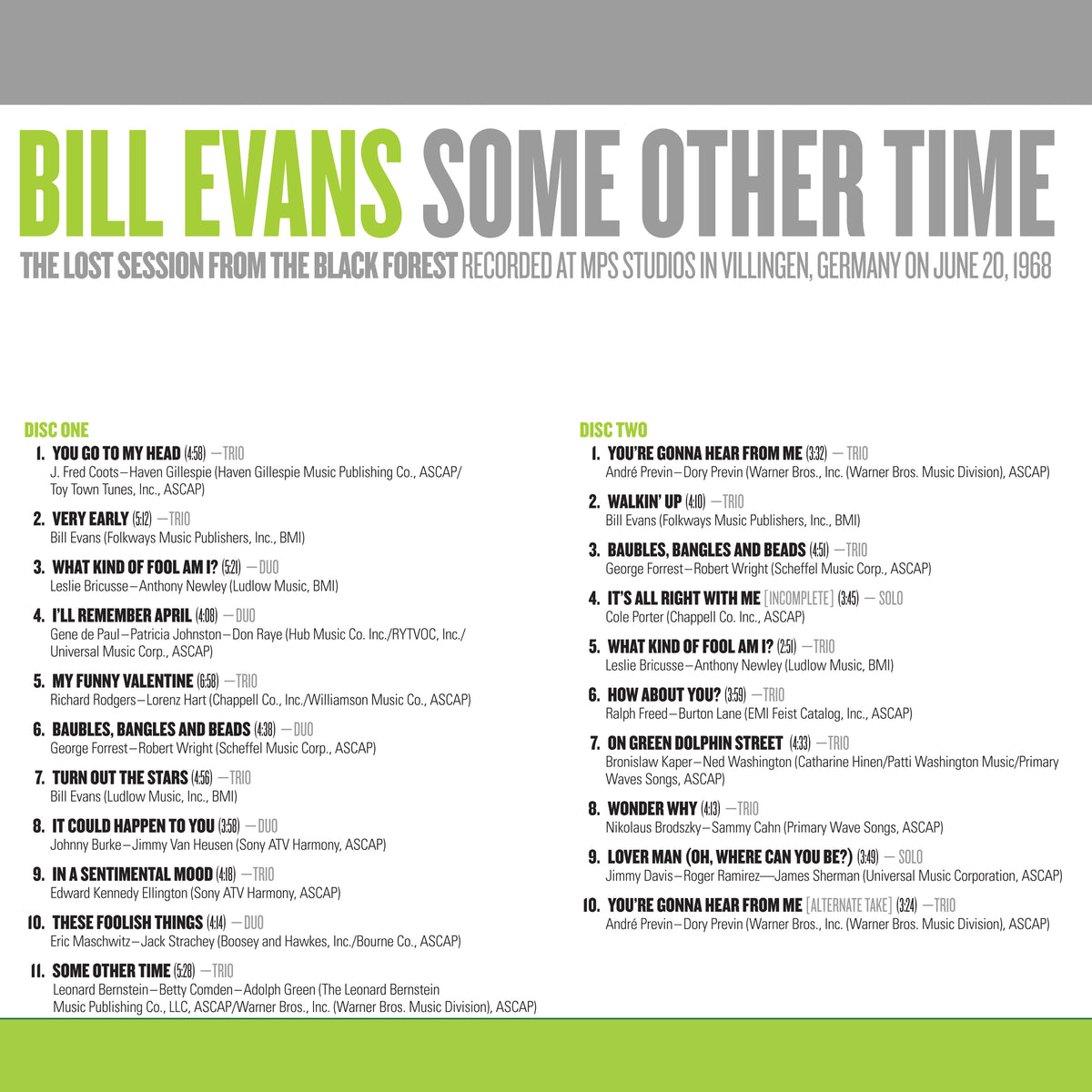 Some Other Time - Vol. 1 (The Lost Session From The Black Forest) [Deluxe 200g Double Vinyl]