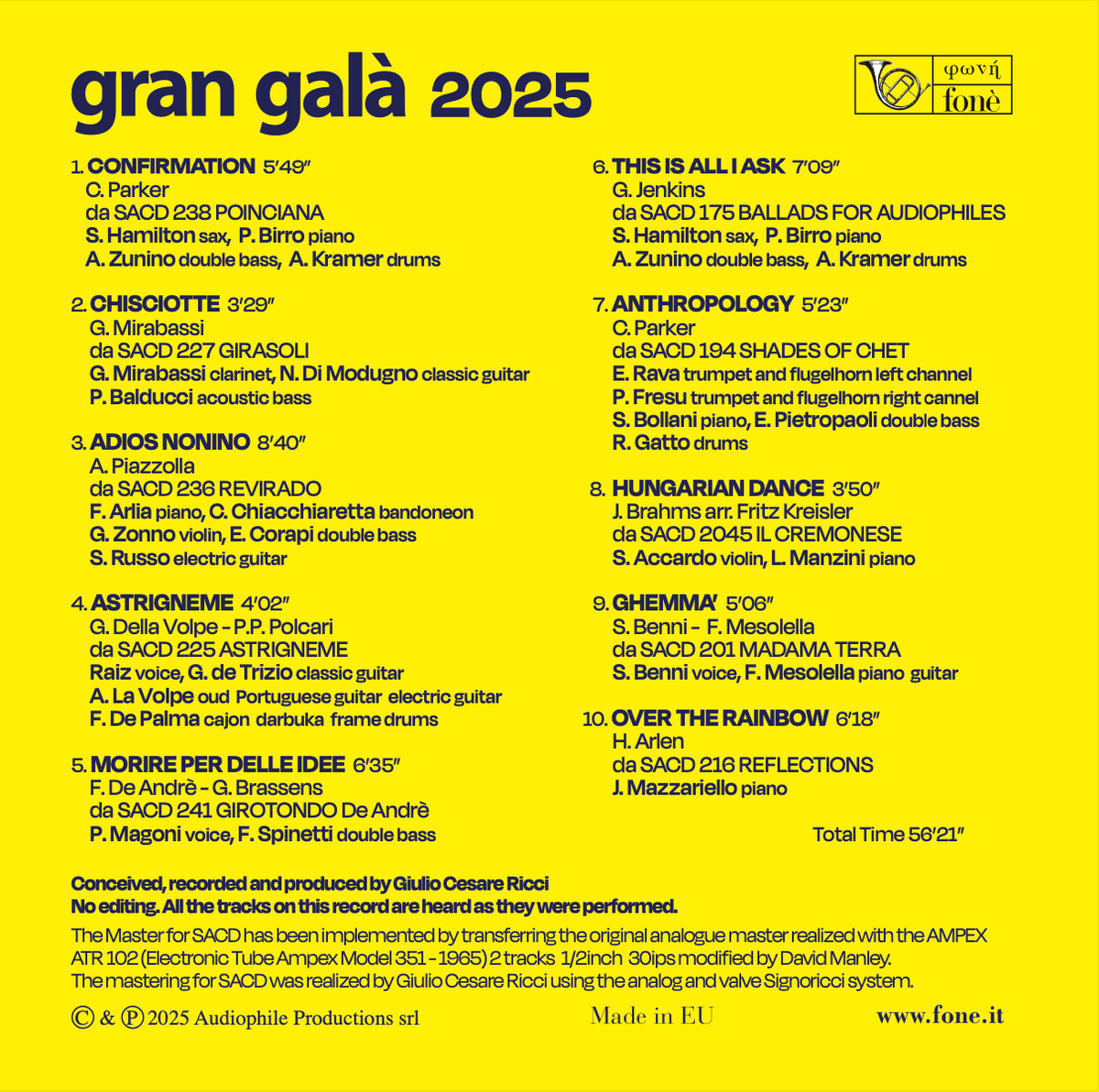 Gran Galà 2025 Audiophile Sampler